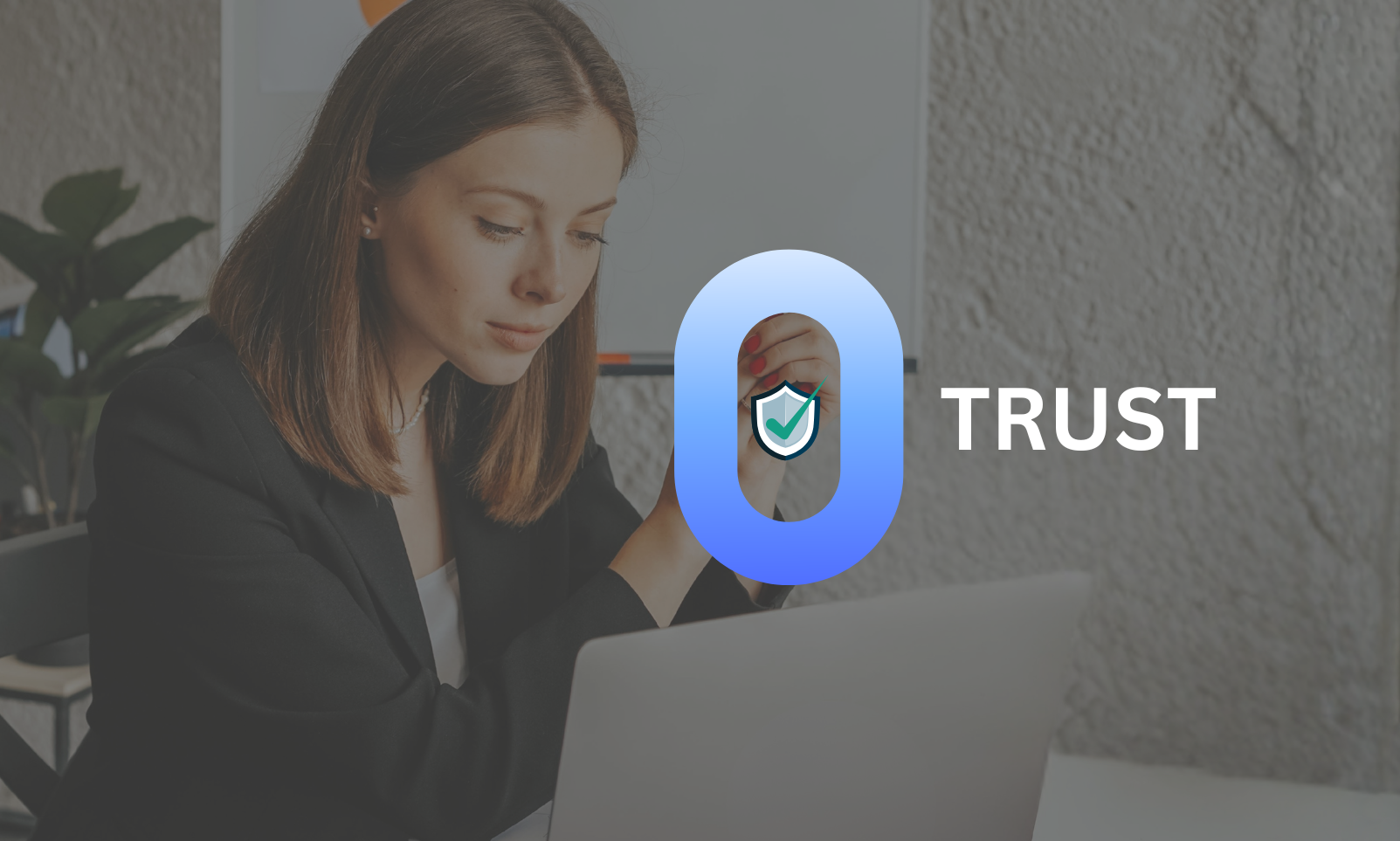 Employee working securely under a Zero Trust cybersecurity model that verifies every user and device to protect business data